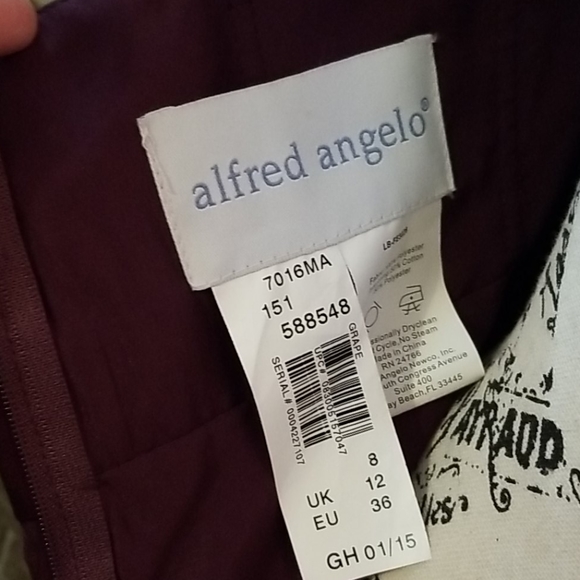 Sz 8 alfredo angelo Grape halter style bridesmaid - Picture 5 of 6